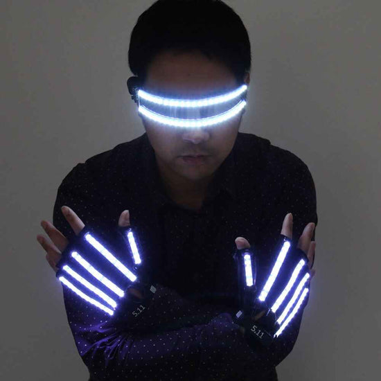 Full Color LED Iuminous Robot Suit Technology Futuristic Stage Performance Catwalk Clothes With Glasses and Gloves main image 1