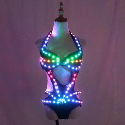 Full Color Pixel LED Outfit for Jazz Bar DS, Gogo & Lead Dancer Performance Costumes