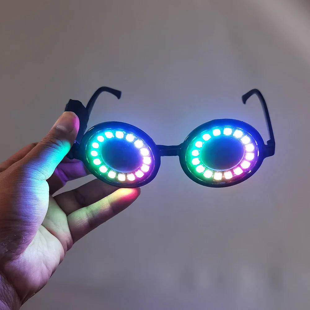 Fll Color LED Glasses Rainbow Colors Super Bright Ray EDM Party DJ Stage Laser Show Team Dance Performance Dress