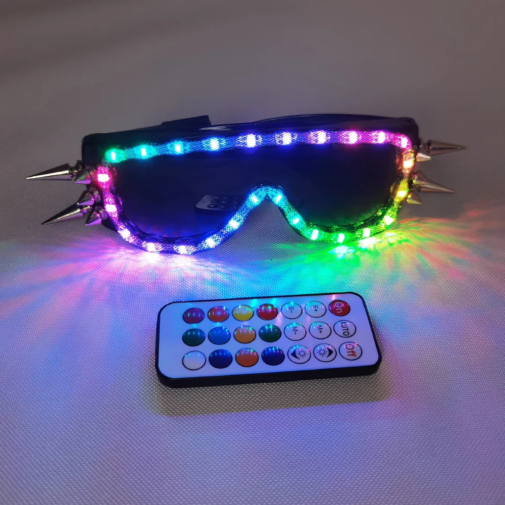 LED Glasses Rivet Punk Glasses for LED Growing Light Performance Stage Costume Clothes