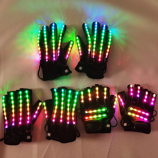 Flashing Gloves Glow 360 Mode LED Ray Light Finger Lighting Mitt Glowing Up Glove Glasses Stage Glow Costume