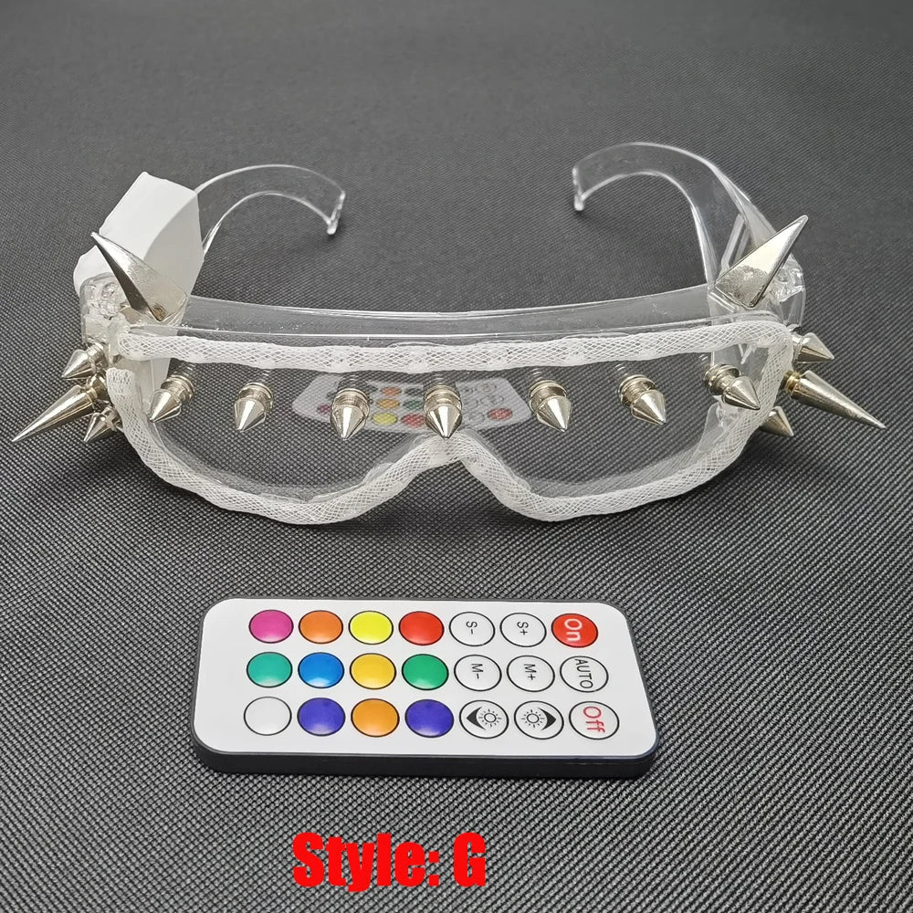 Pixel Smart LED Goggles Laser Glasses with Pads Intense Multi-colored 350 Modes Rave EDM Party Luminous Stage Costumes