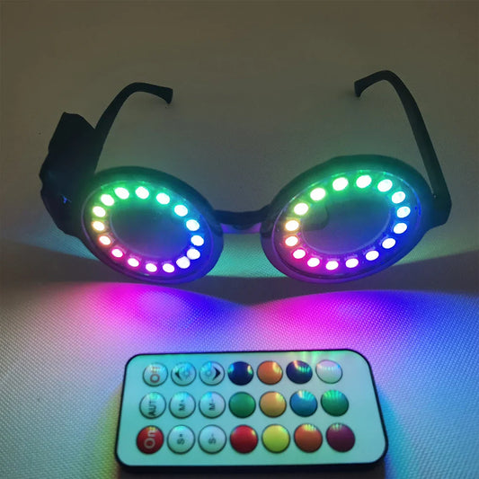 Fll Color LED Glasses Rainbow Colors Super Bright Ray EDM Party DJ Stage Laser Show Team Dance Performance Dress