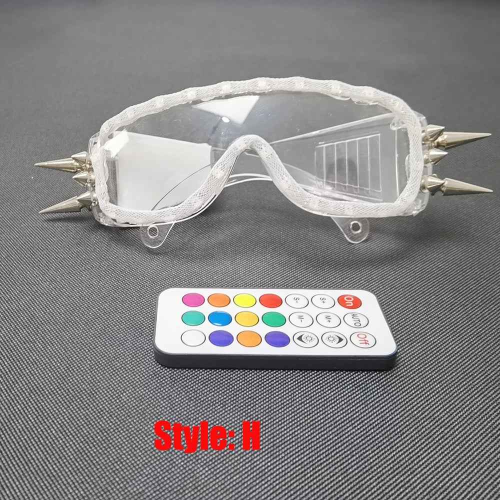 LED Rivet Punk Glasses Light Up for Stage Performance & CostumeClothes - Tem-laser.com