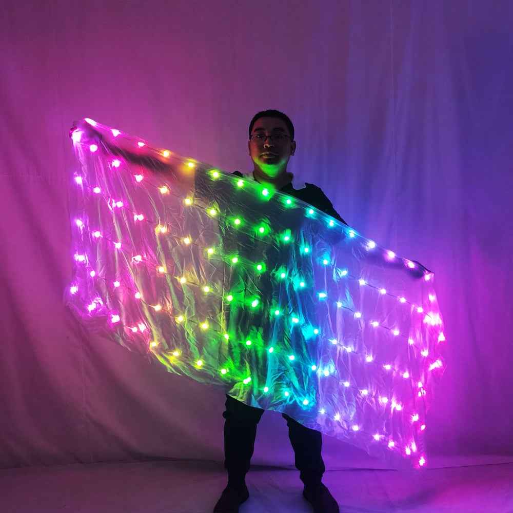 Veilon Led LED Silk Belly Dance Veil - Colorful Light-Up Performance Prop – tem ...