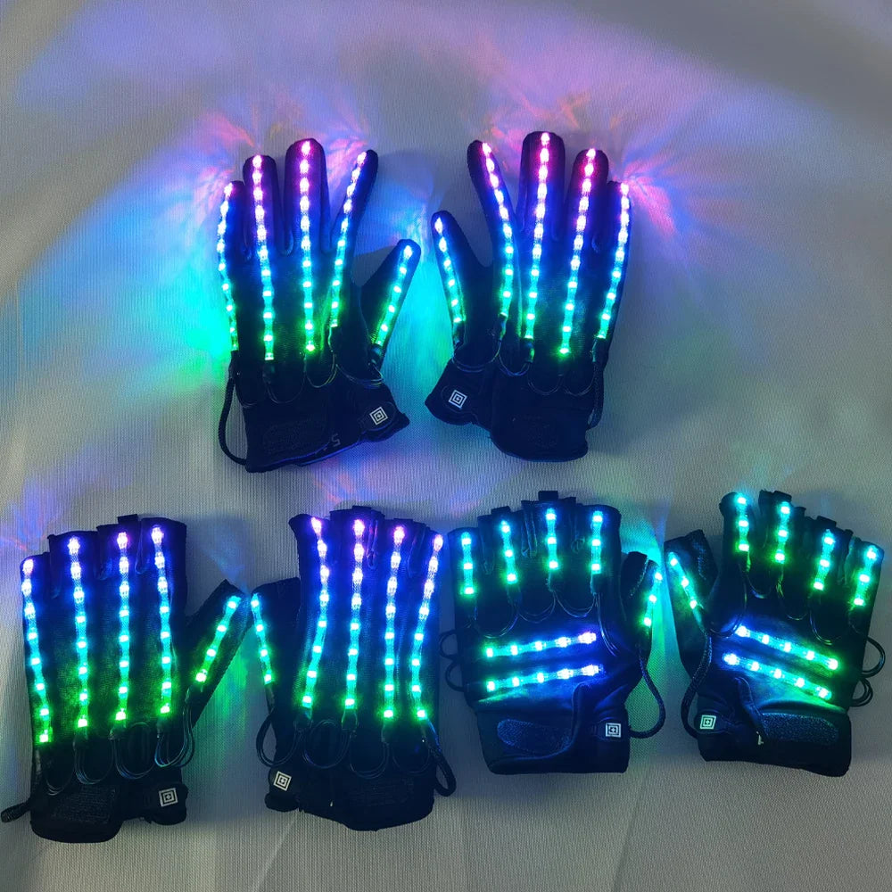 Flashing Gloves Glow 360 Mode LED Ray Light Finger Lighting Mitt Glowing Up Glove Glasses Stage Glow Costume