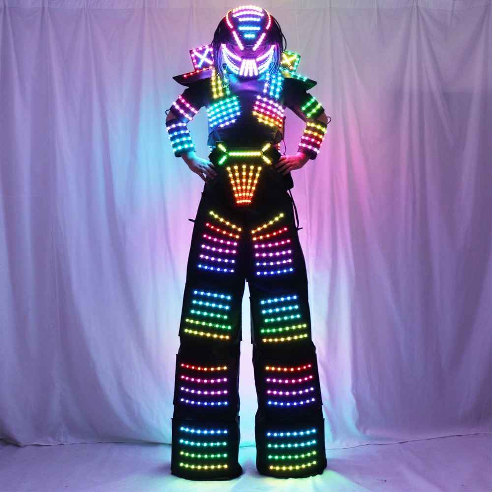 Pink Led Robot Mask Stilt Robot Suit – tem-laser.com