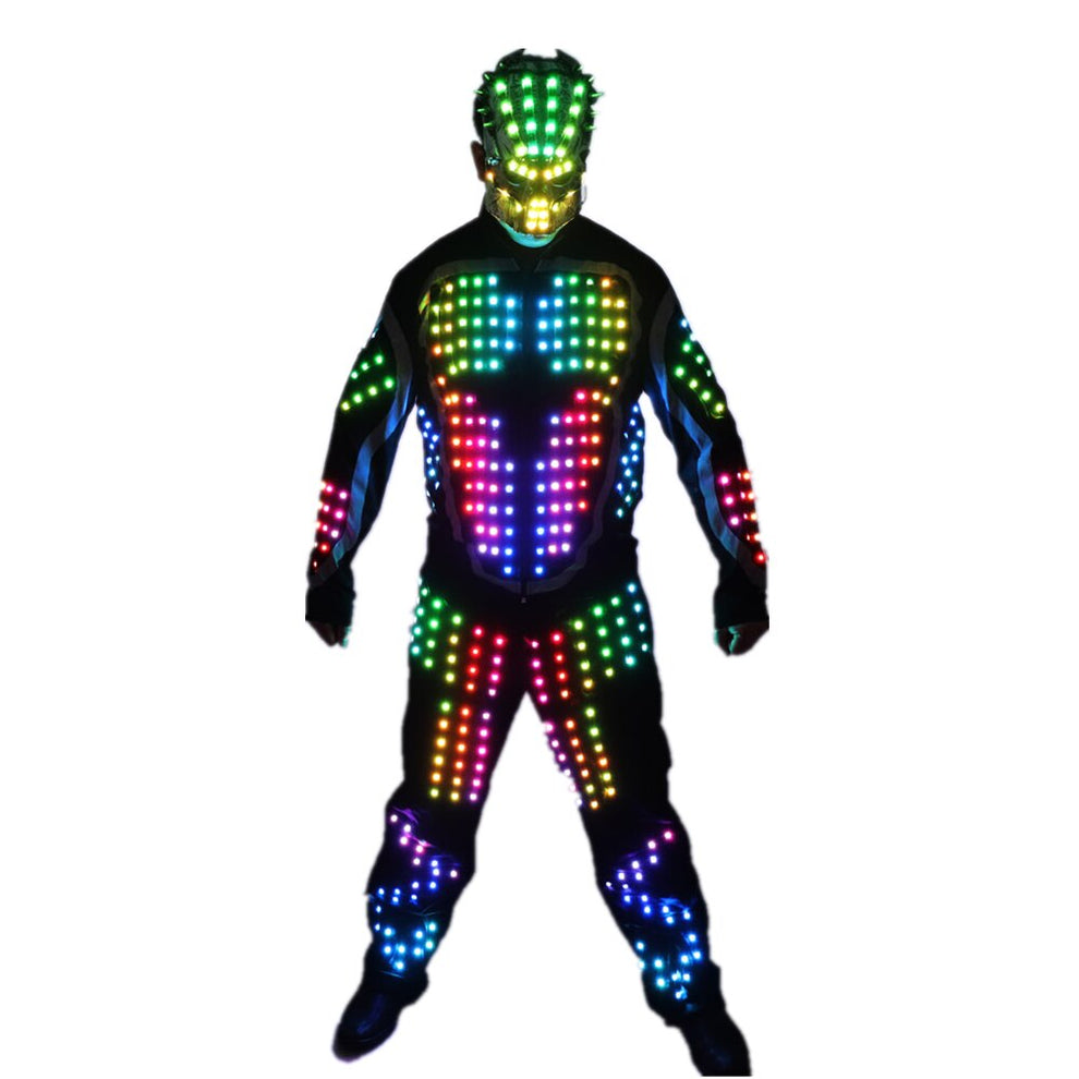 Full Color LED Luminous Armor Light Up Jacket Glowing Costumes Suit Bar Dance Team DS Singer DJ Nightclub gogo Costume