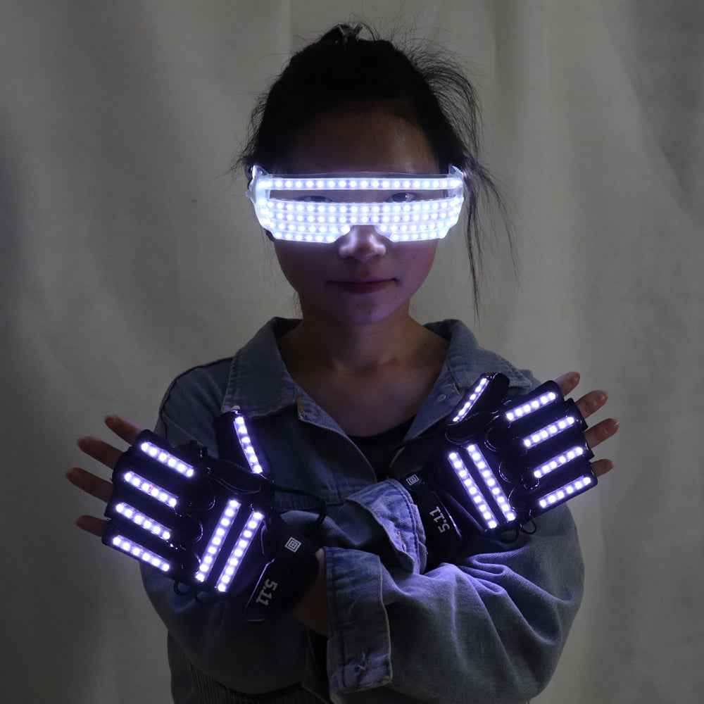 LED Light Emitting Costumes LED Luminous Glasses Gloves Stage Props For ...