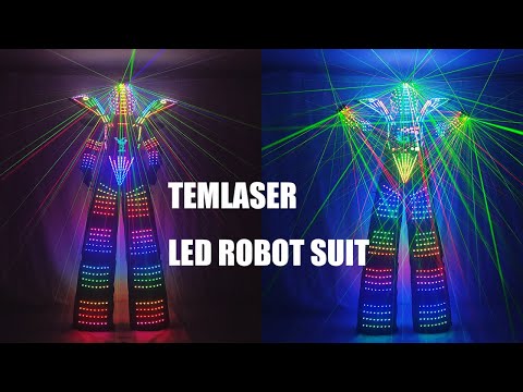 TEMLASER LED Robot Suit LED Costumes Glowing Dress Jacket Laser Gloves ...