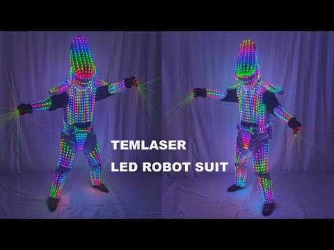 TEMLASER LED Robot Suit LED Costumes Glowing Dress Jacket Laser Gloves ...